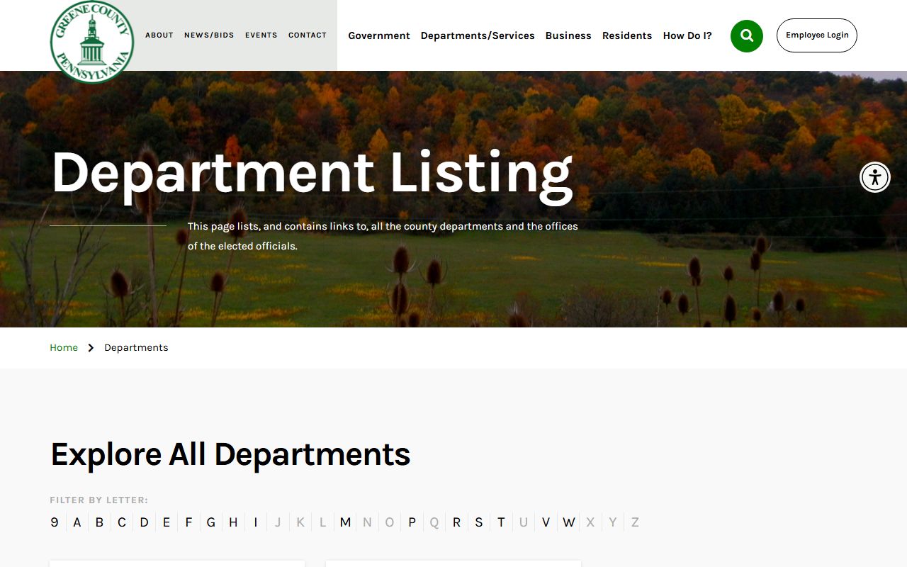 Greene County marriage license departments page