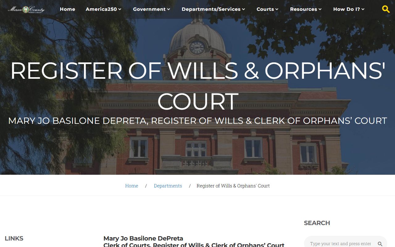 Mercer County Register of Wills marriage license information